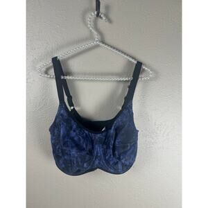 Elomi Energise Sports Bra Size 34I Blue Adjustable Workout Gym Wired Comfort